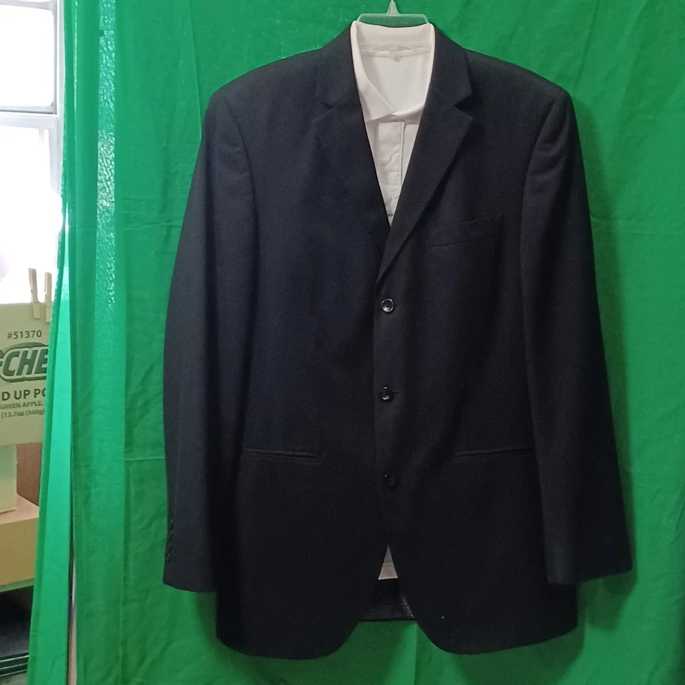 J Ferrar Mens Modern Fit Blazer Black 3 Button Suit Jacket 40 Long 40L